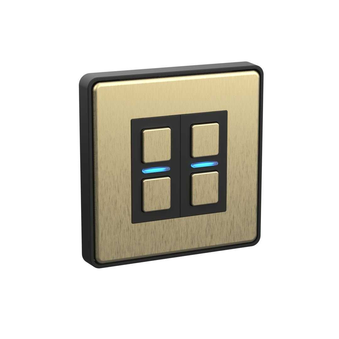 Smart Dimmer (2 Gang) - Brushed Brass