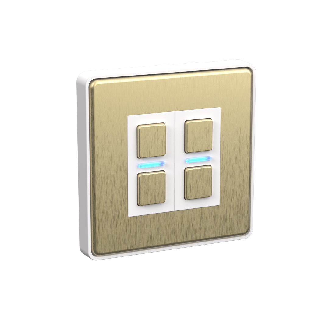 Smart Dimmer (2 Gang) - Brushed Brass