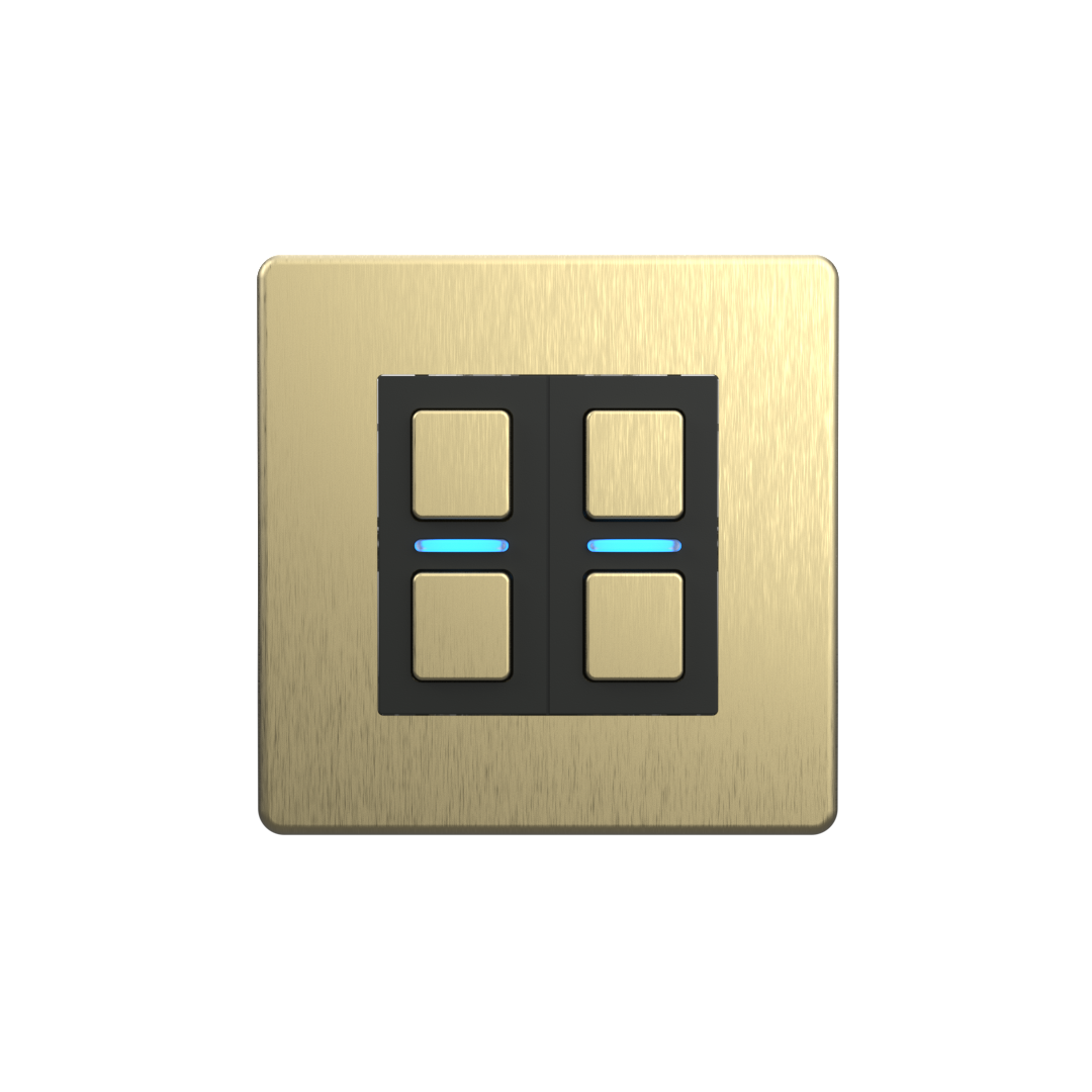 Smart Dimmer (2 Gang) - Brushed Brass