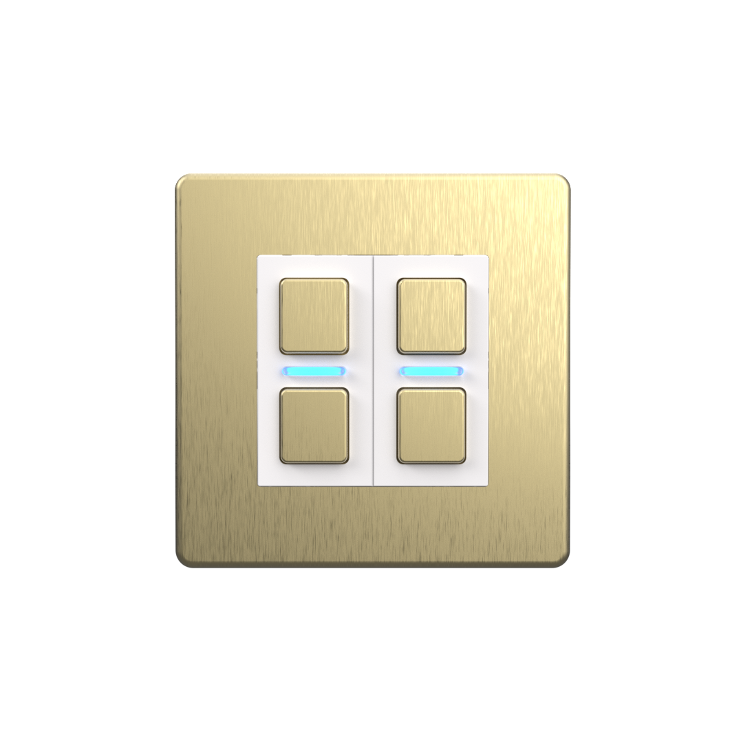 Smart Dimmer (2 Gang) - Brushed Brass