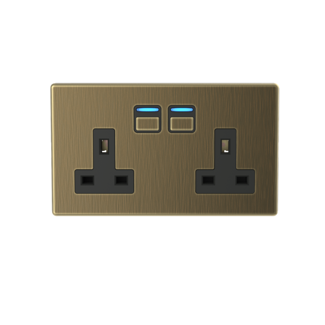 Smart Socket (2 gang) - Antique Brass