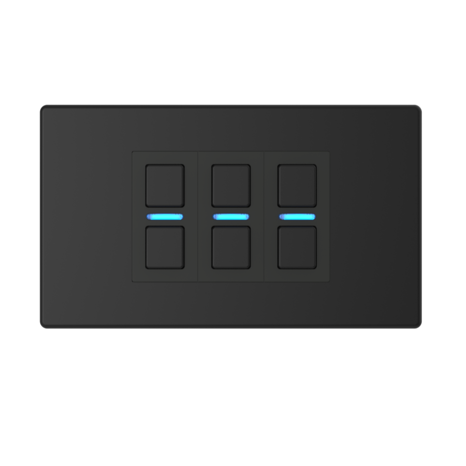 Smart Dimmer (3 Gang) - Matte Black