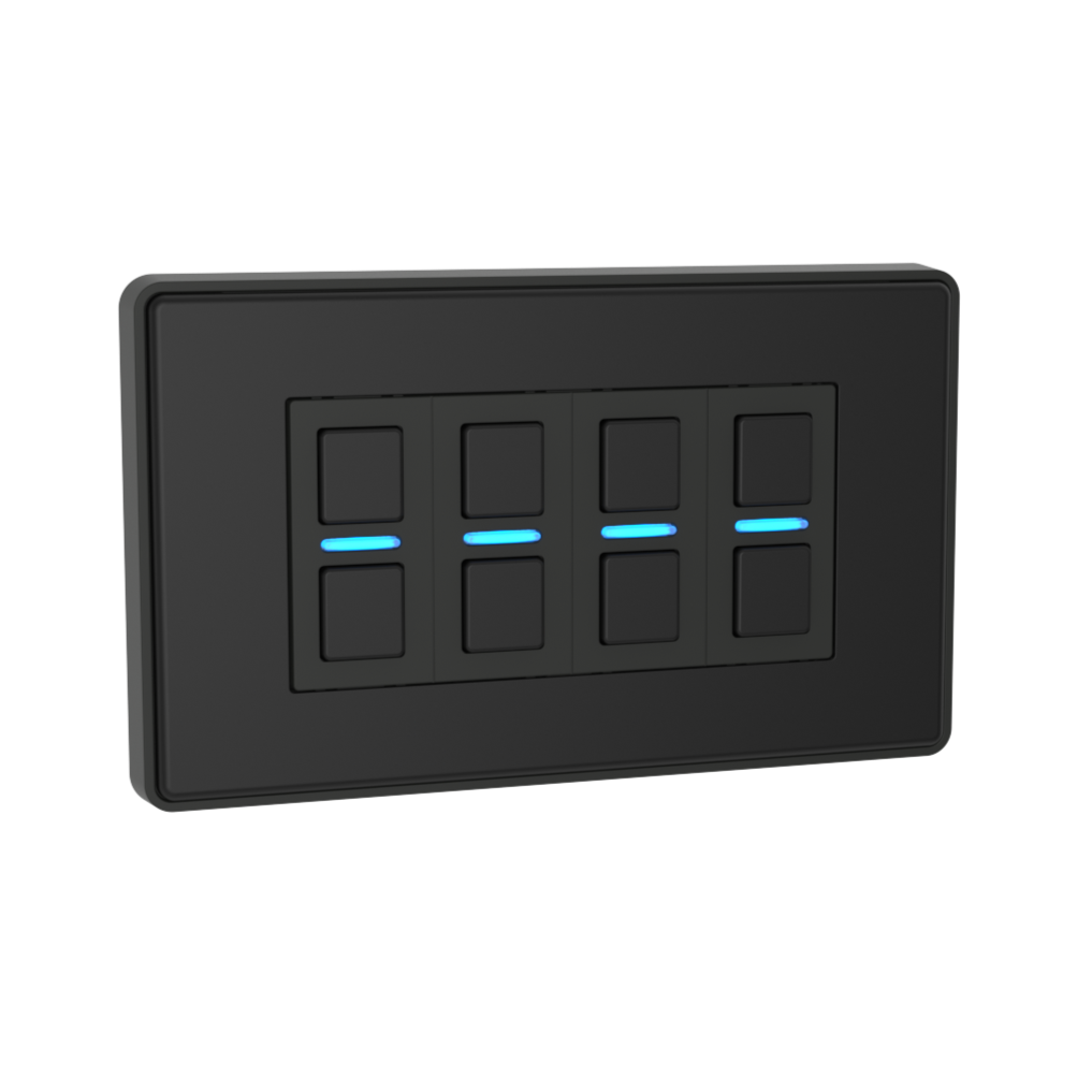 Smart Dimmer (4 Gang) - Matte Black