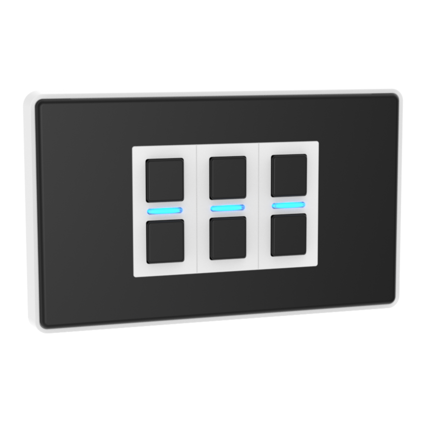 Smart Dimmer (3 Gang) - Matte Black