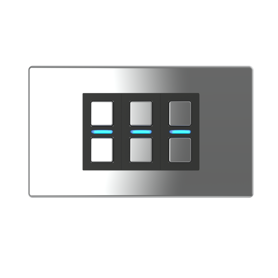 Smart Dimmer (3 Gang) - Mirror Chrome