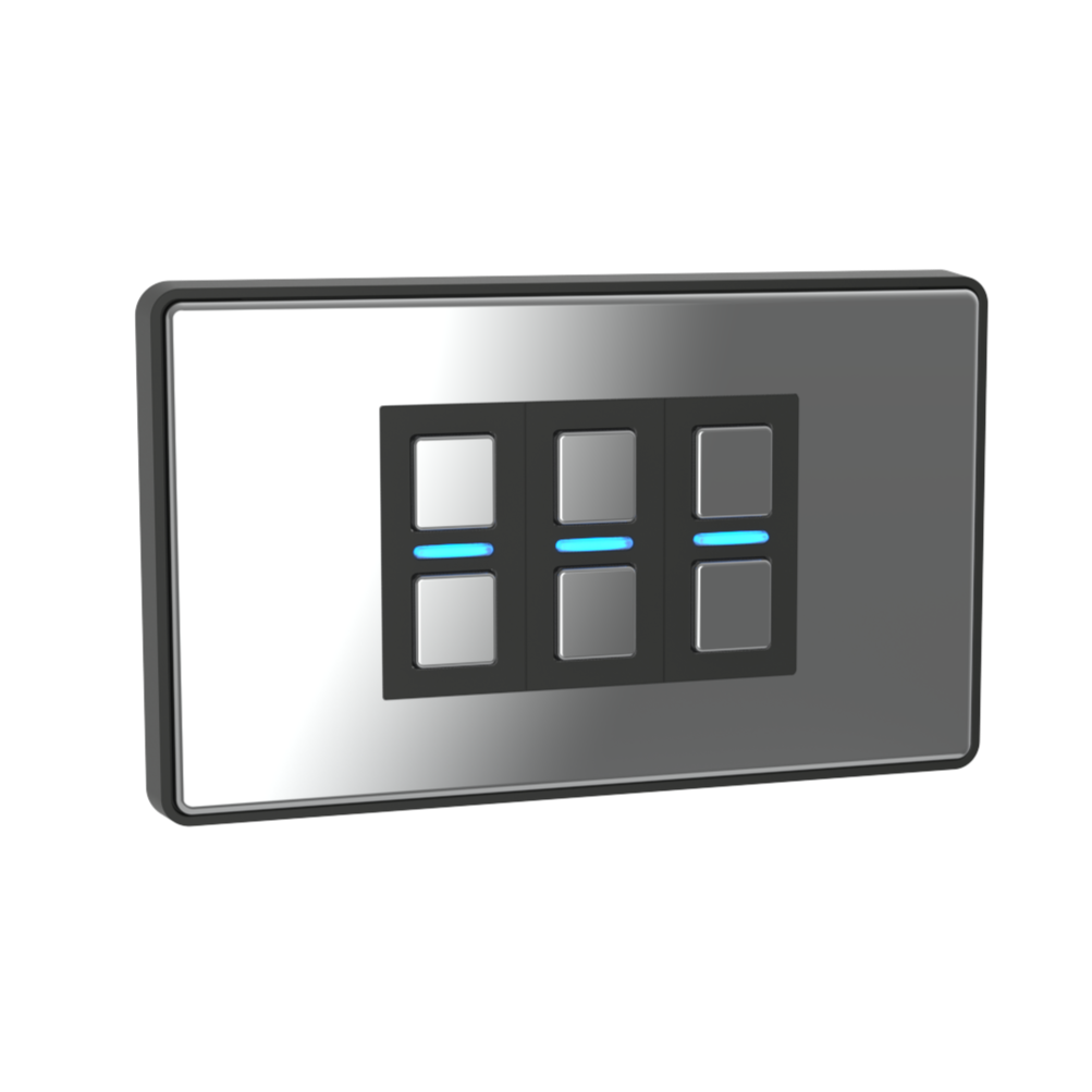 Smart Dimmer (3 Gang) - Mirror Chrome