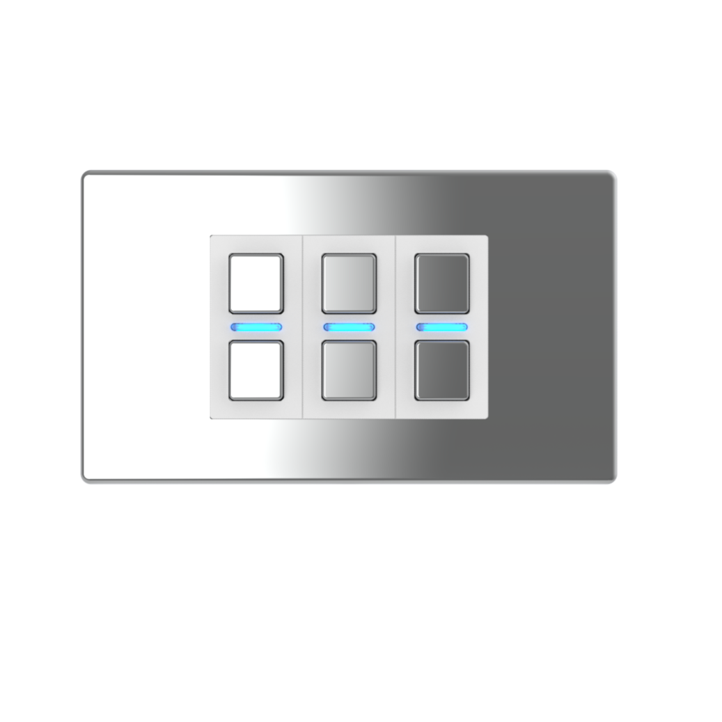 Smart Dimmer (3 Gang) - Mirror Chrome