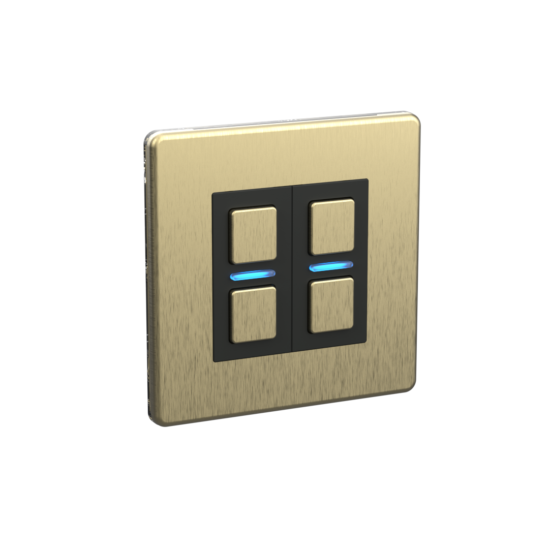 Smart Dimmer (2 Gang) - Brushed Brass