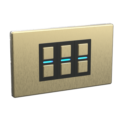 Smart Dimmer (3 Gang) - Brushed Brass