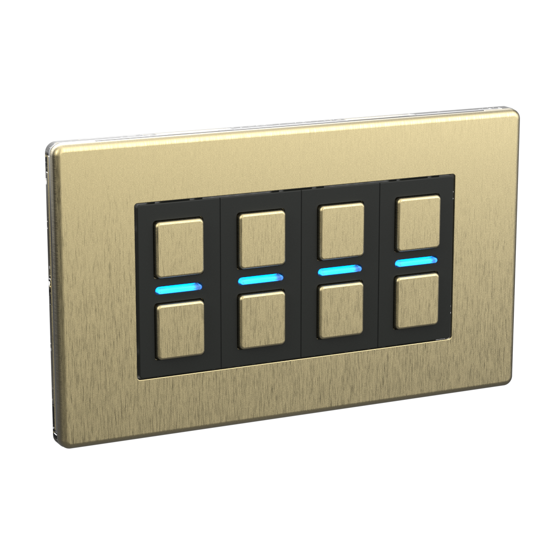 Smart Dimmer (4 Gang) - Brushed Brass