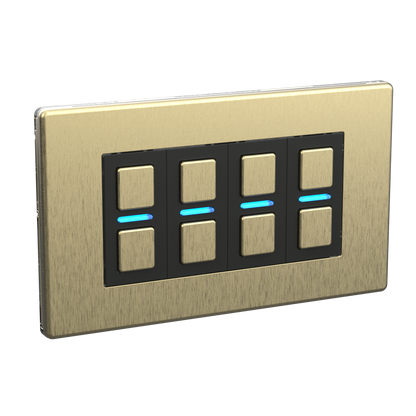 Smart Dimmer (4 Gang) - Brushed Brass