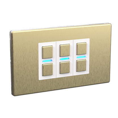 Smart Dimmer (3 Gang) - Brushed Brass