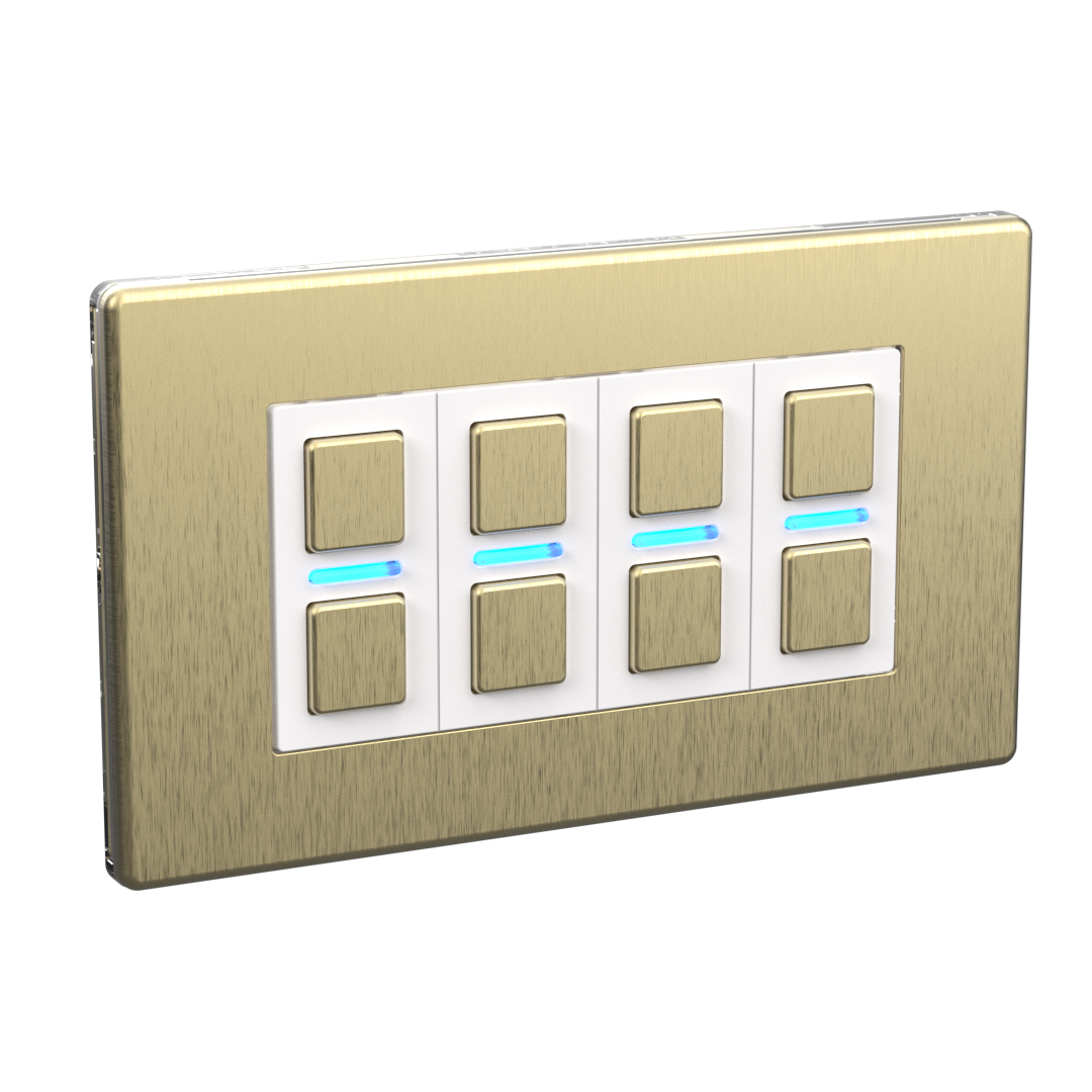 Smart Dimmer (4 Gang) - Brushed Brass