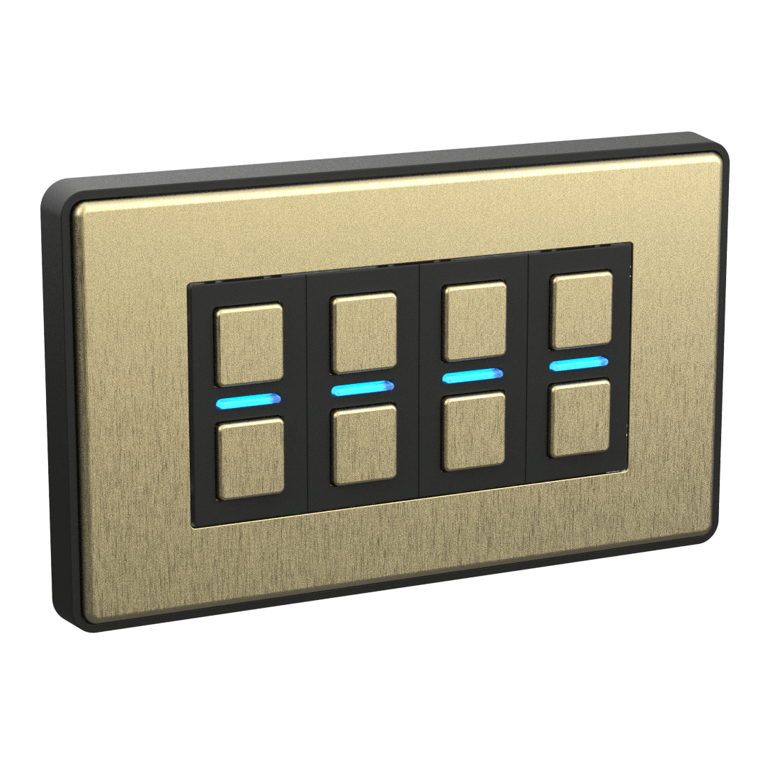 Smart Dimmer (4 Gang) - Brushed Brass