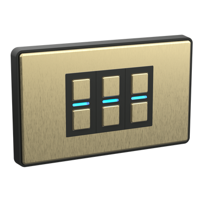 Smart Dimmer (3 Gang) - Brushed Brass