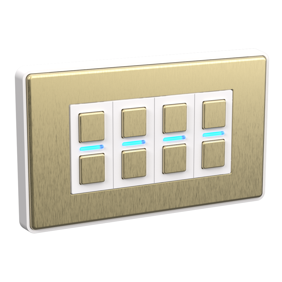 Smart Dimmer (4 Gang) - Brushed Brass