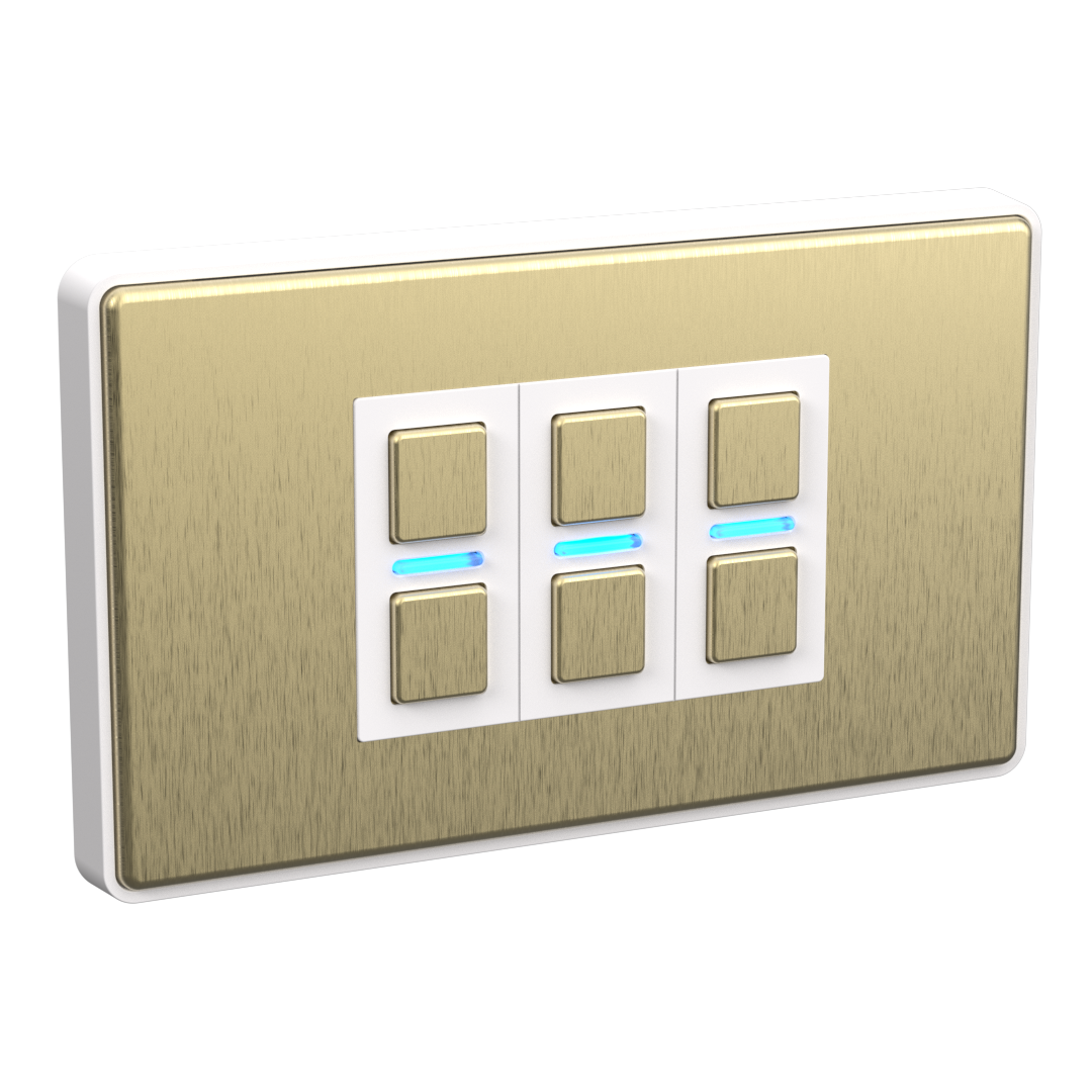 Smart Dimmer (3 Gang) - Brushed Brass