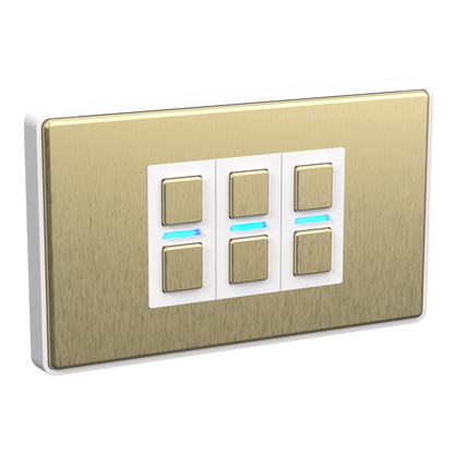 Smart Dimmer (3 Gang) - Brushed Brass