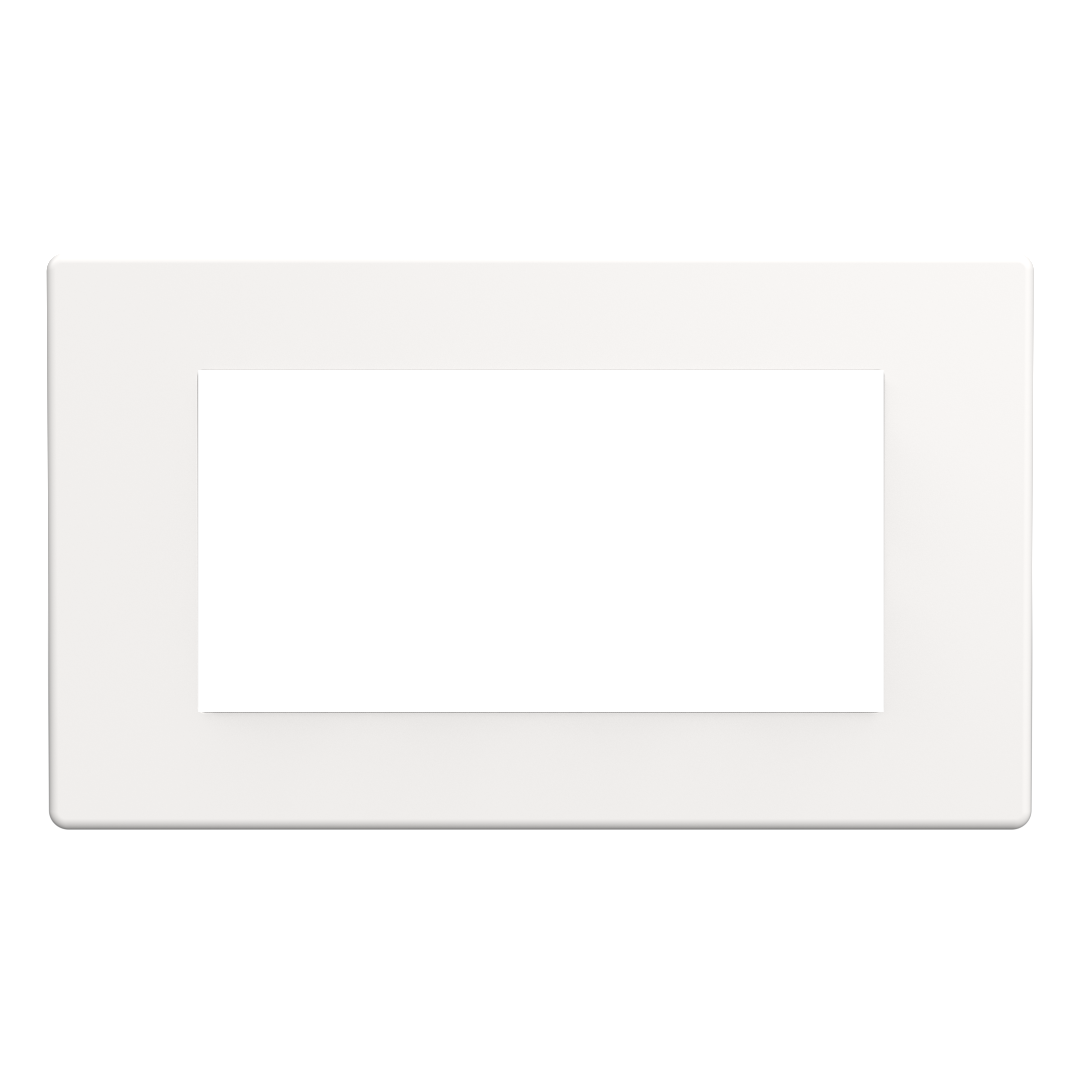 Dimmer Faceplate (4 Gang) - White Metal