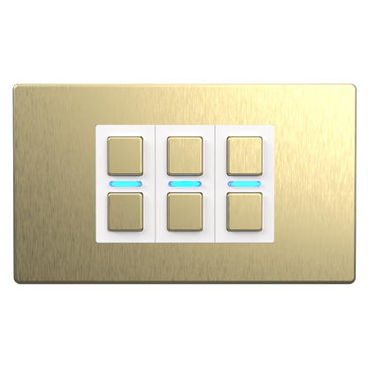 Smart Dimmer (3 Gang) - Brushed Brass