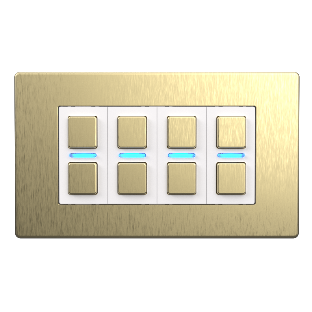 Smart Dimmer (4 Gang) - Brushed Brass