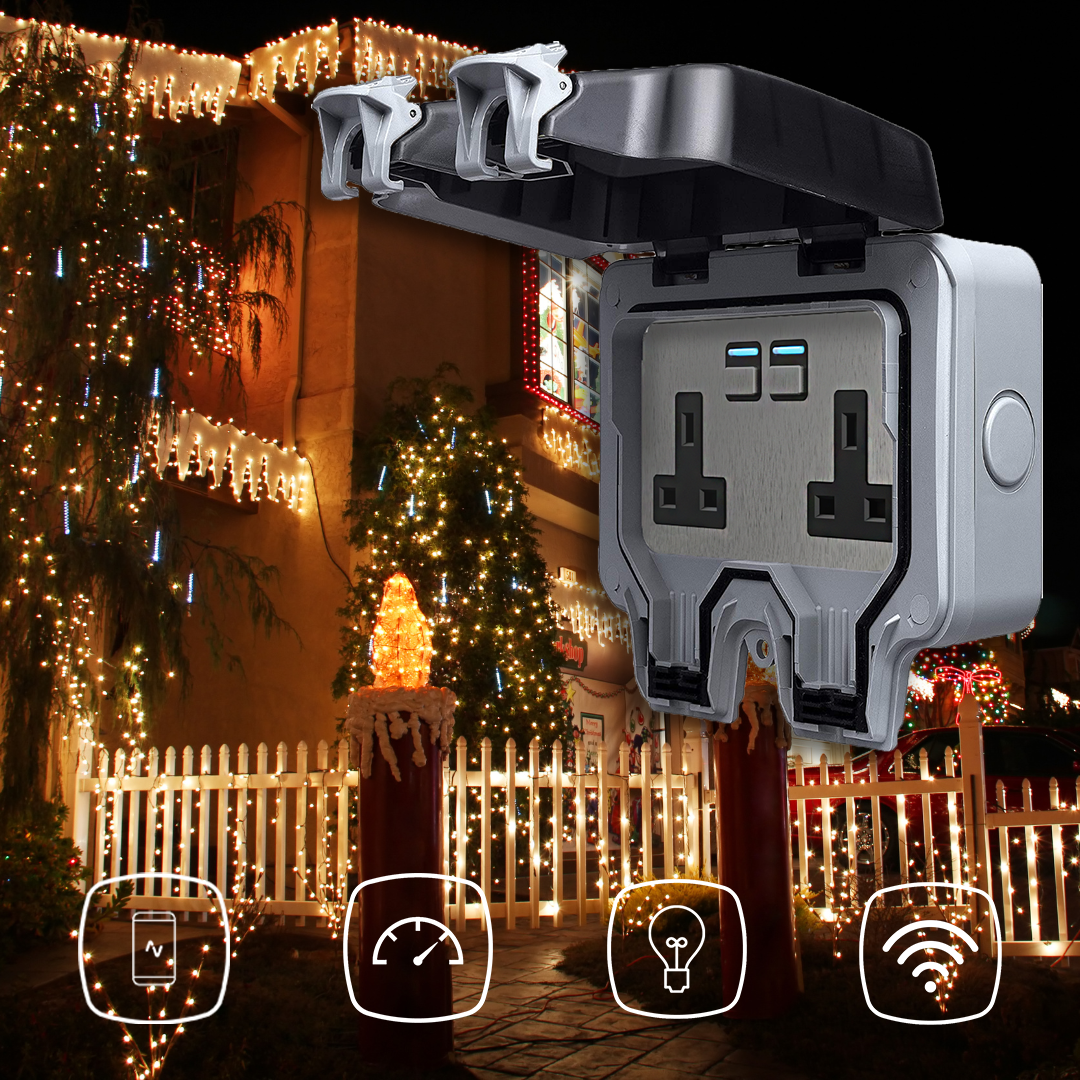 Outdoor Smart Socket with Energy Monitoring (2 gang)