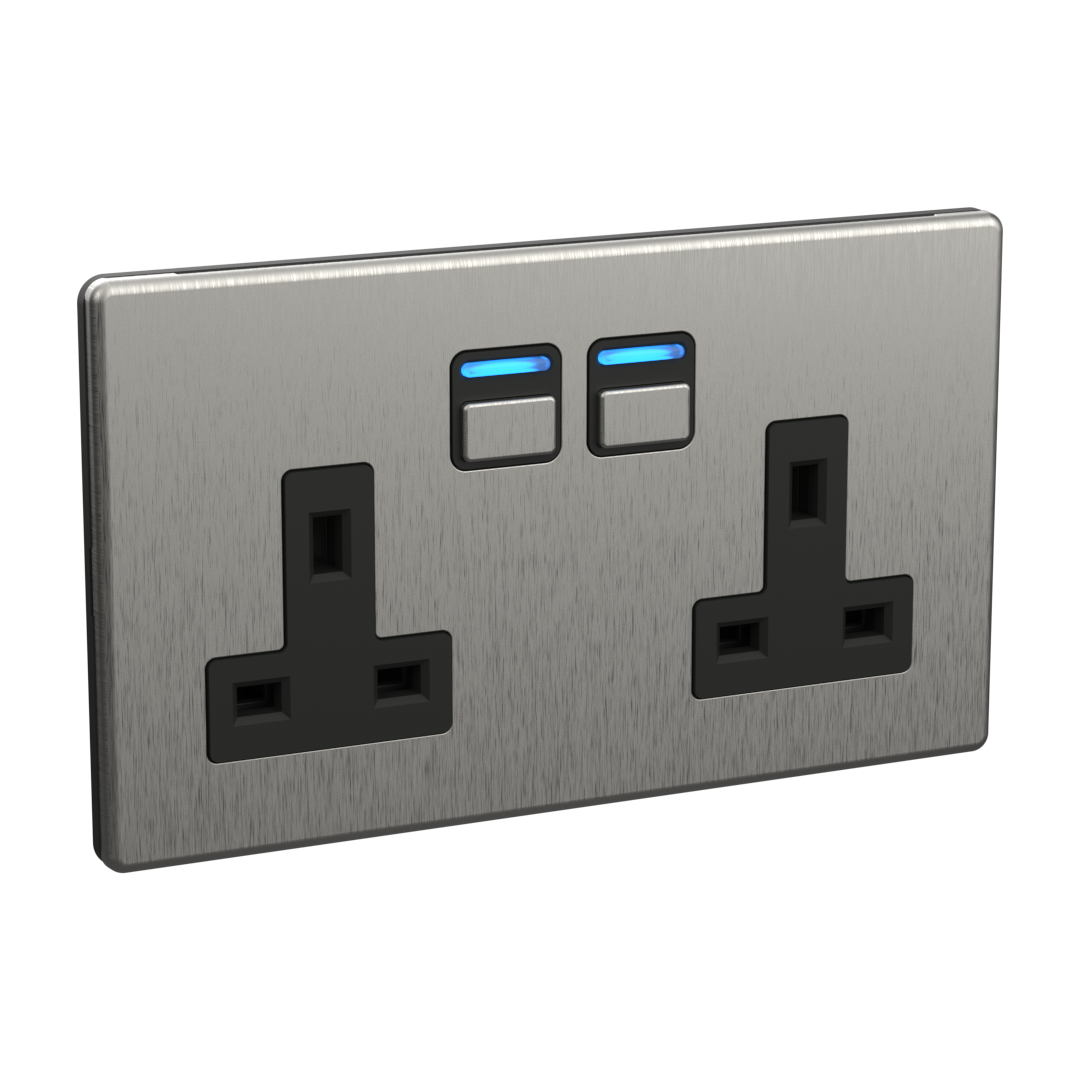 Smart Socket with Energy Monitoring (2 gang)