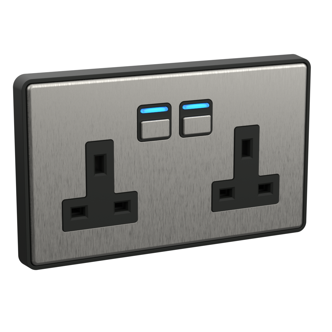 Smart Socket with Energy Monitoring (2 gang)