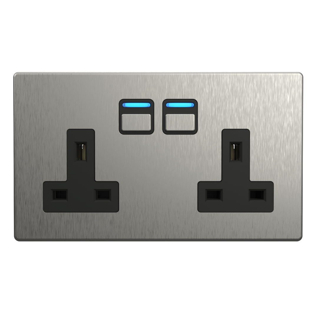 Smart Socket with Energy Monitoring (2 gang)