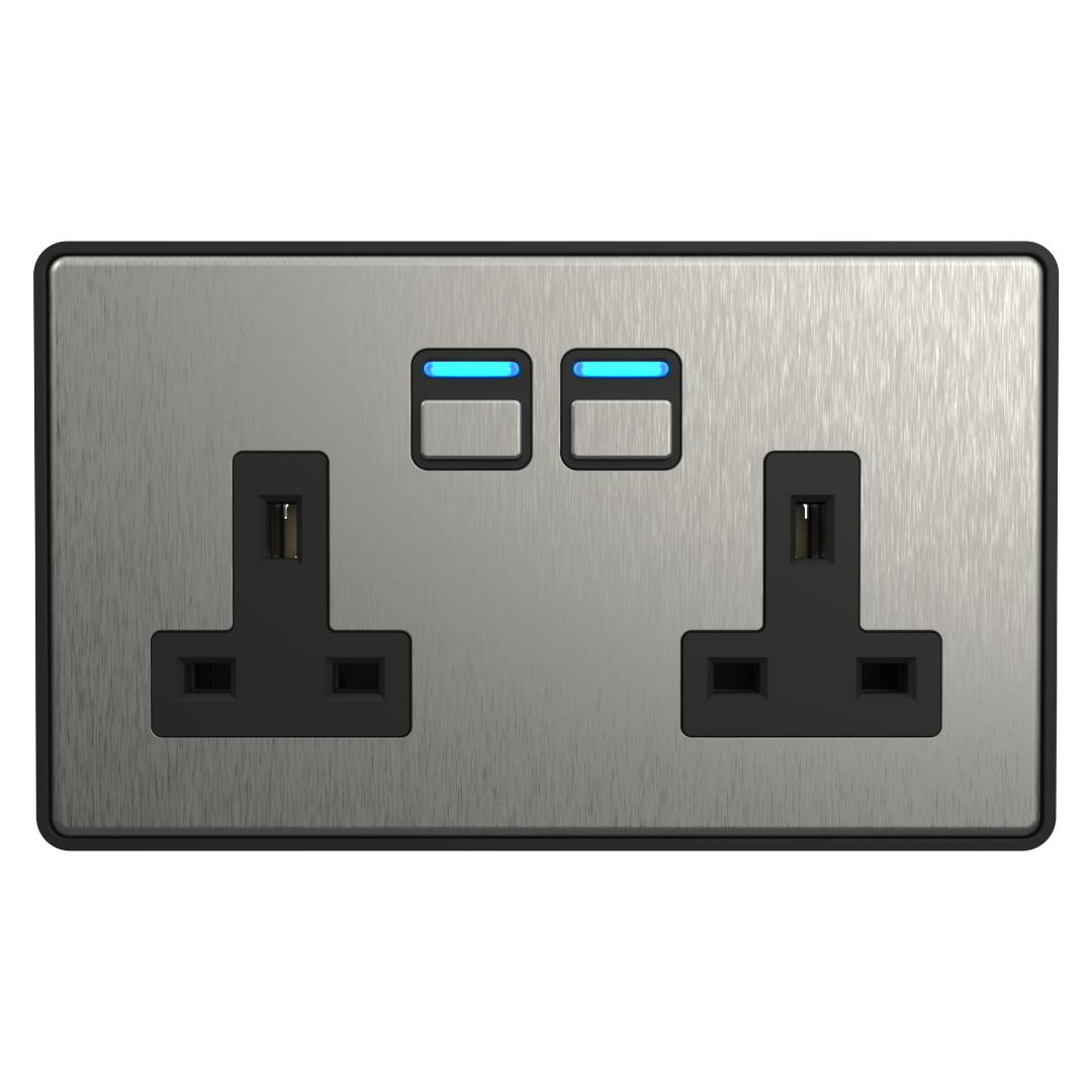 Smart Socket with Energy Monitoring (2 gang)