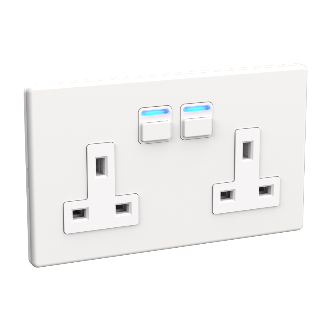 Smart Socket with Energy Monitoring (2 gang)