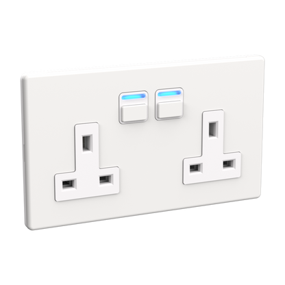 Smart Socket with Energy Monitoring (2 gang)