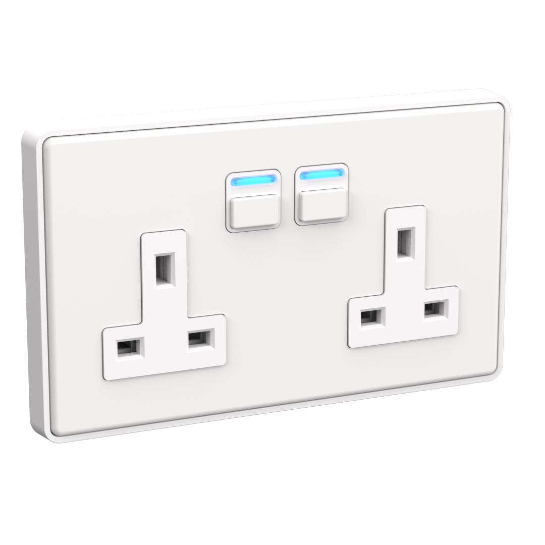 Smart Socket with Energy Monitoring (2 gang)