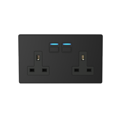 Smart Socket (2 gang) - Matte Black