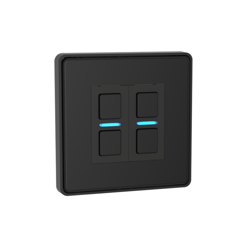 Smart Dimmer (2 Gang) - Matte Black