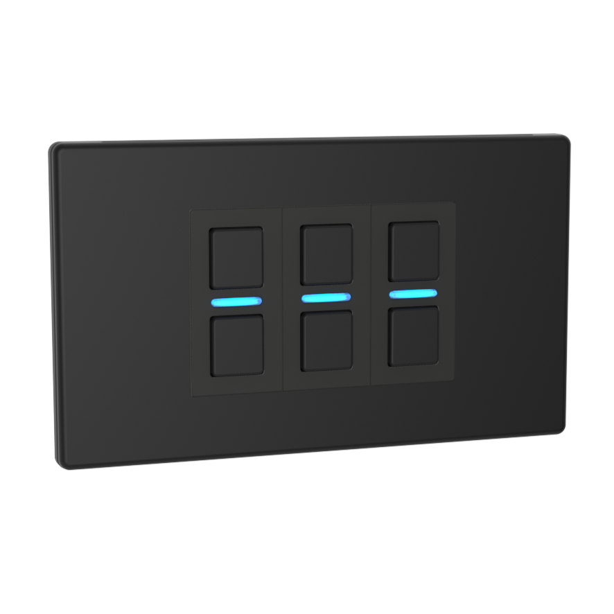 Smart Dimmer (3 Gang) - Matte Black