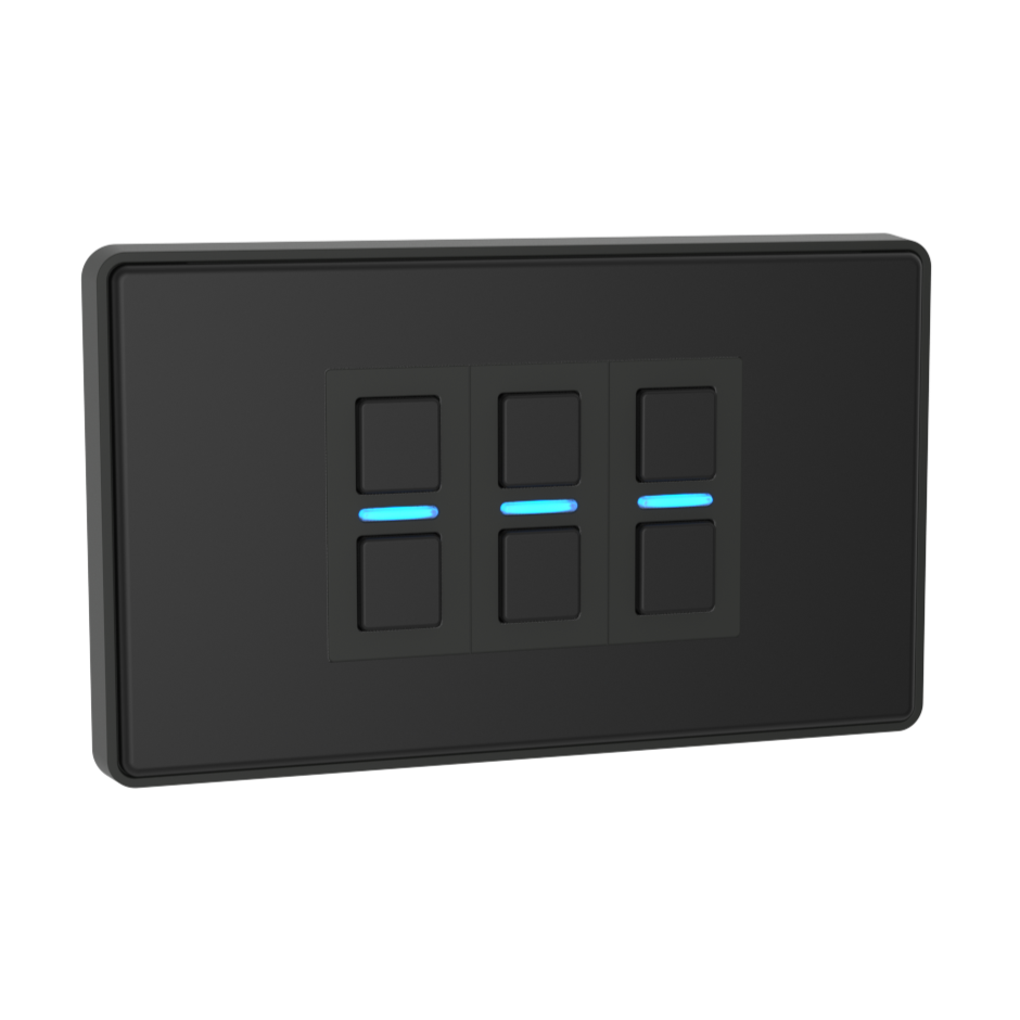 Smart Dimmer (3 Gang) - Matte Black