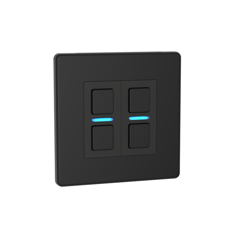 Smart Dimmer (2 Gang) - Matte Black