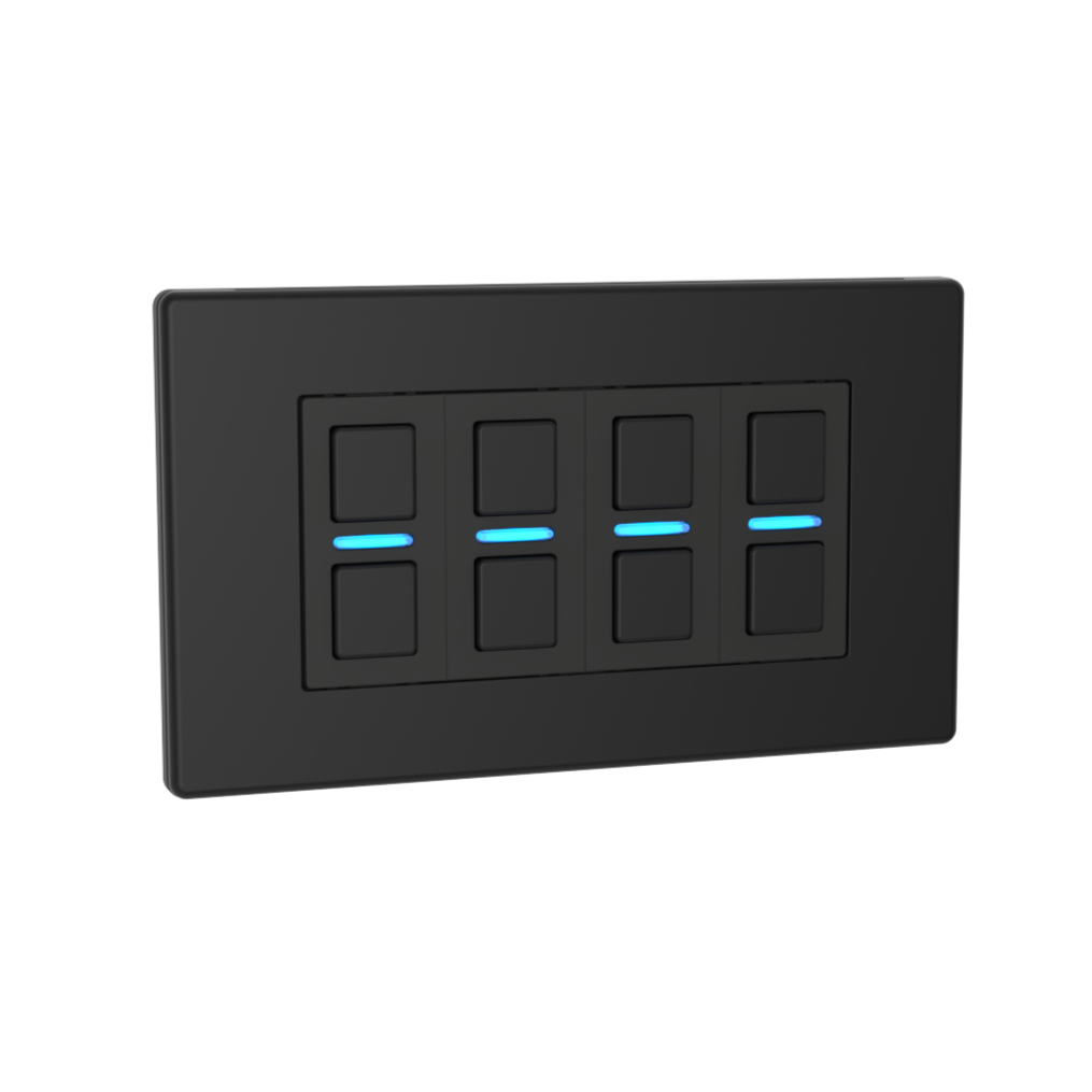 Smart Dimmer (4 Gang) - Matte Black