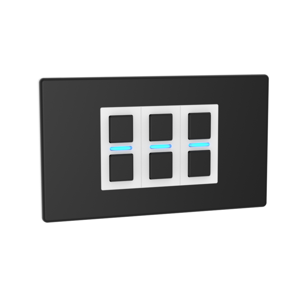 Smart Dimmer (3 Gang) - Matte Black