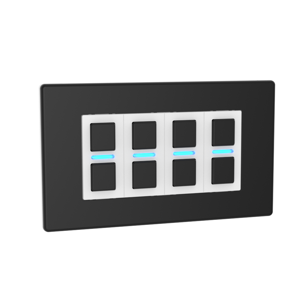 Smart Dimmer (4 Gang) - Matte Black