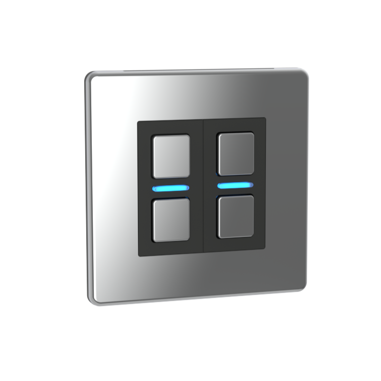 Smart Dimmer (2 Gang) - Mirror Chrome