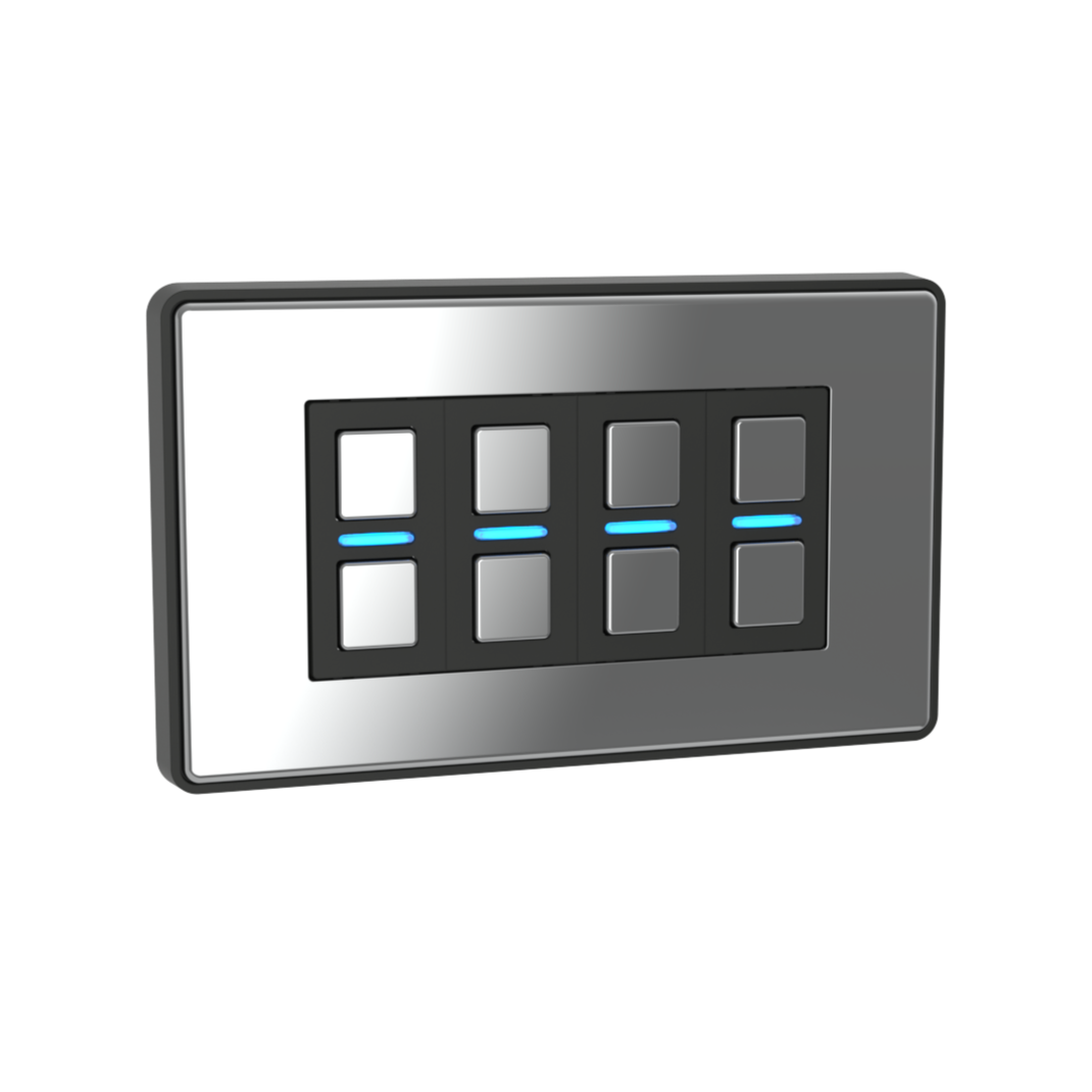 Smart Dimmer (4 Gang) - Mirror Chrome