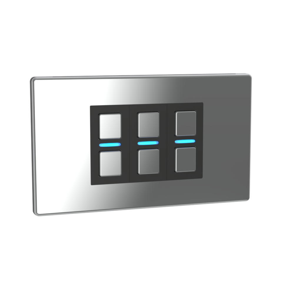 Smart Dimmer (3 Gang) - Mirror Chrome