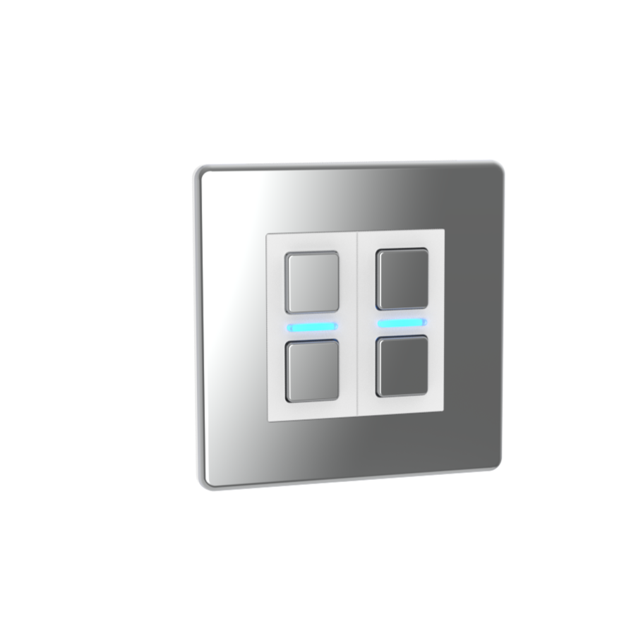 Smart Dimmer (2 Gang) - Mirror Chrome