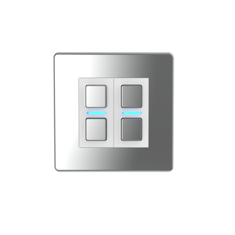 Smart Dimmer (2 Gang) - Mirror Chrome