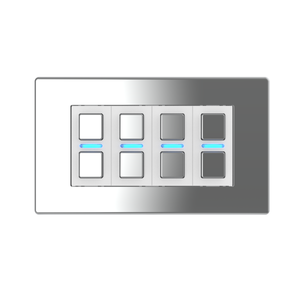 Smart Dimmer (4 Gang) - Mirror Chrome