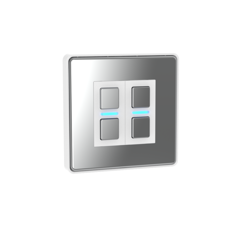 Smart Dimmer (2 Gang) - Mirror Chrome