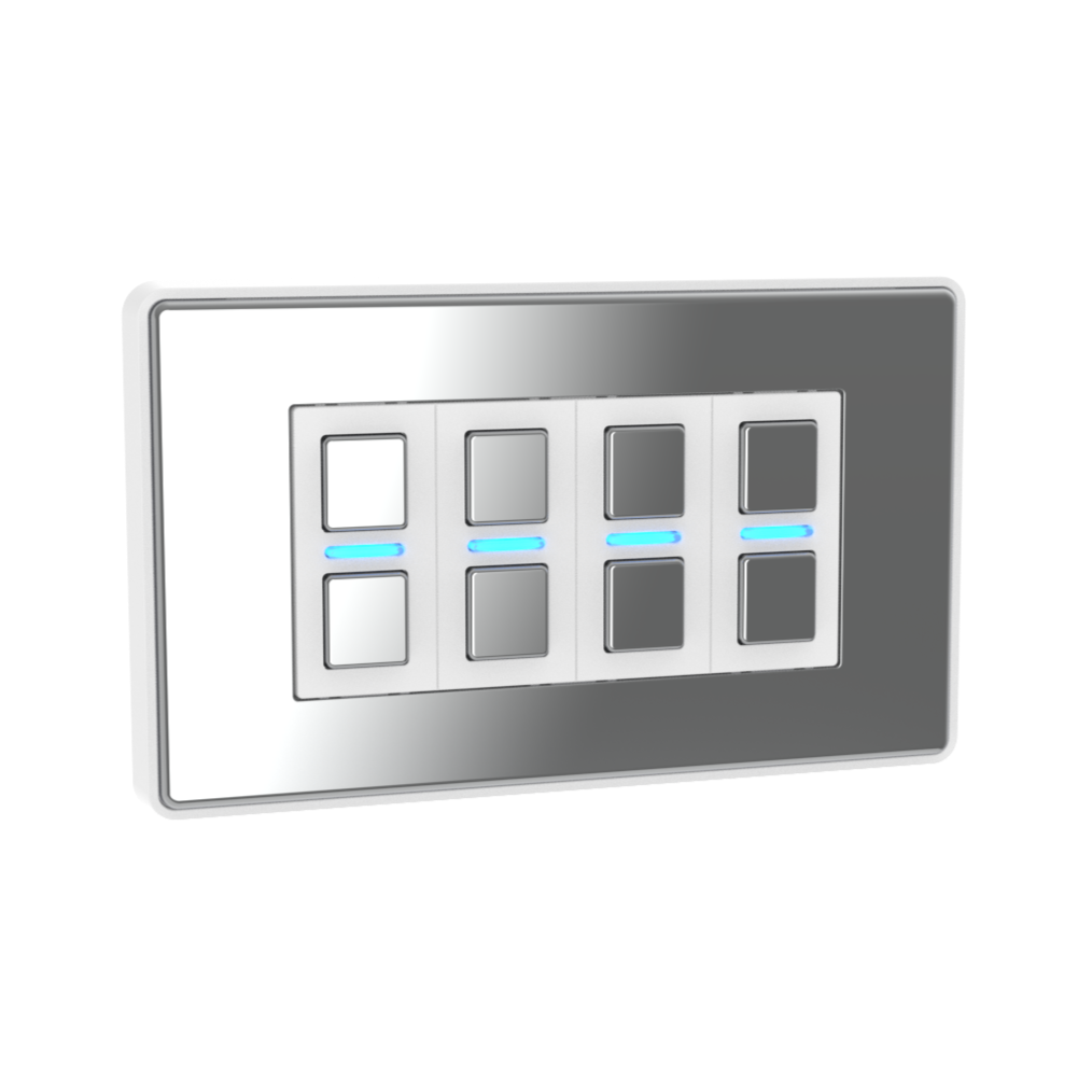 Smart Dimmer (4 Gang) - Mirror Chrome