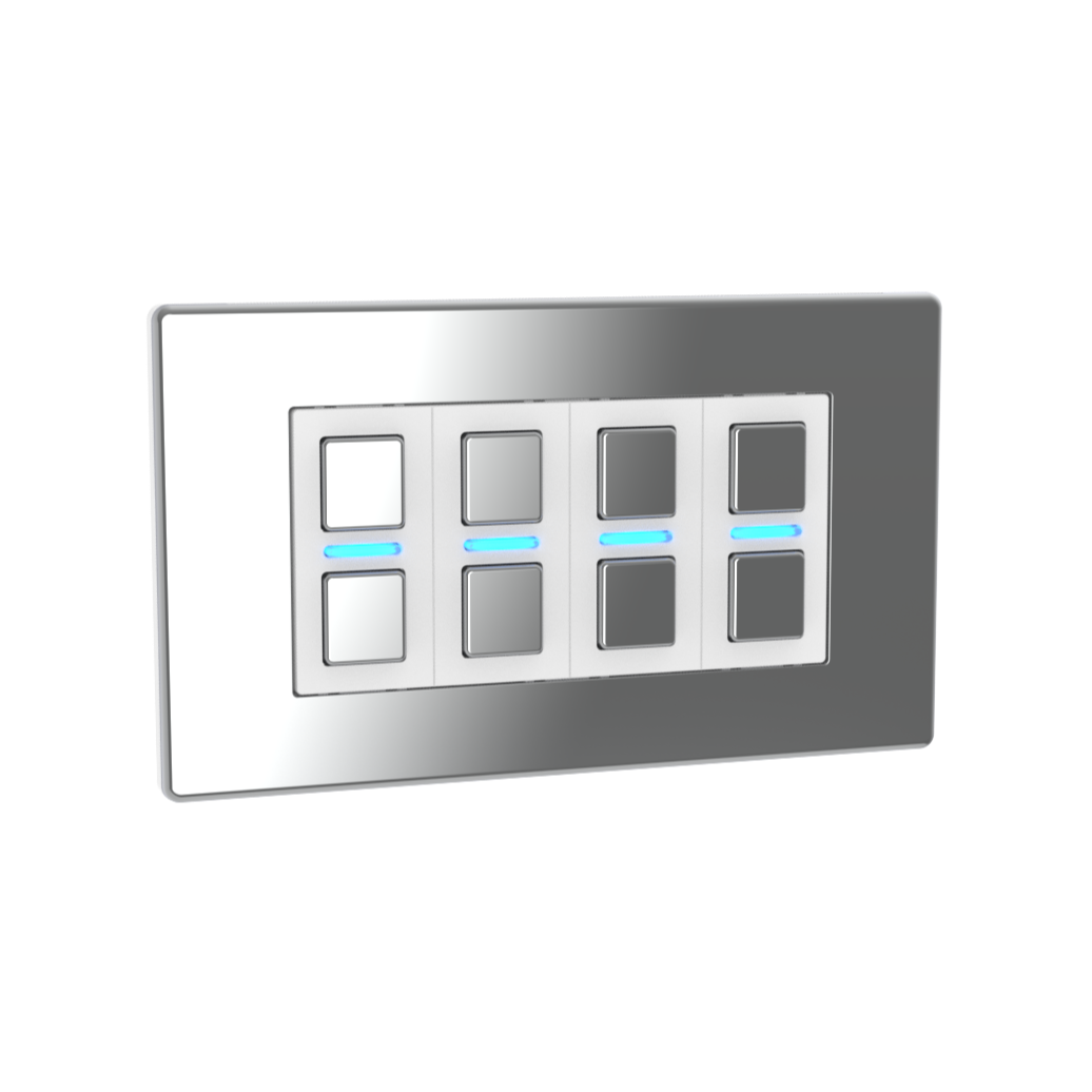 Smart Dimmer (4 Gang) - Mirror Chrome